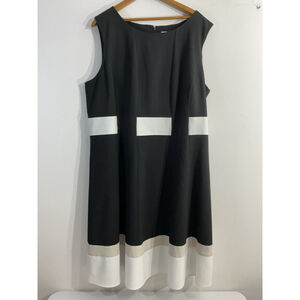 womans calvin klein Fit & Flare Midi Dress 18 W Multicolor Back Zip Sleeveless